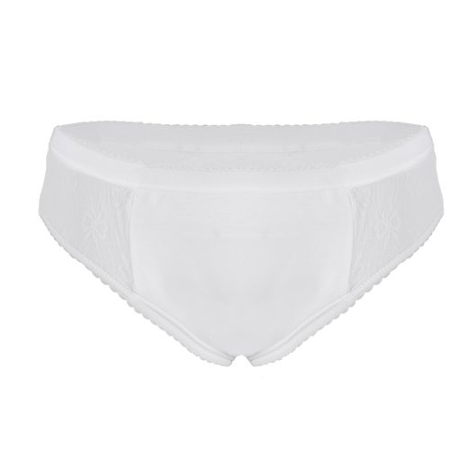 Ladies Inco-Elite Lace High Leg Padded Brief - White (4001W)