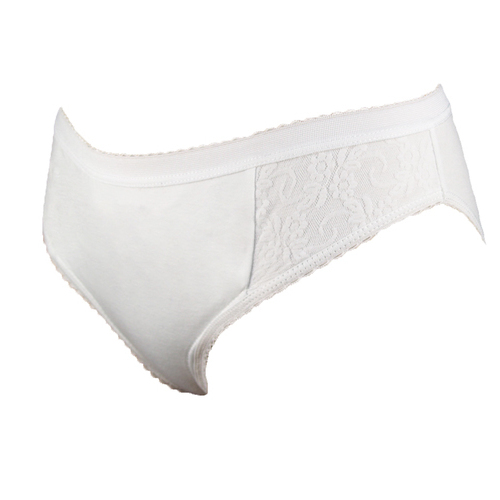 Ladies Inco-Elite Lace High Leg Padded Brief - White (4001W)