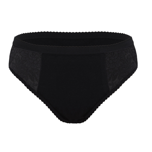 Ladies Inco-Elite Lace High Leg Padded Brief - Black (4001B)