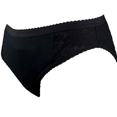 Ladies Inco-Elite Lace High Leg Padded Brief - Black (4001B)