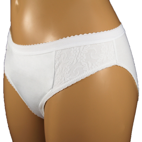 Ladies Inco-Elite Lace High Leg Protection Pant- White (4018W)